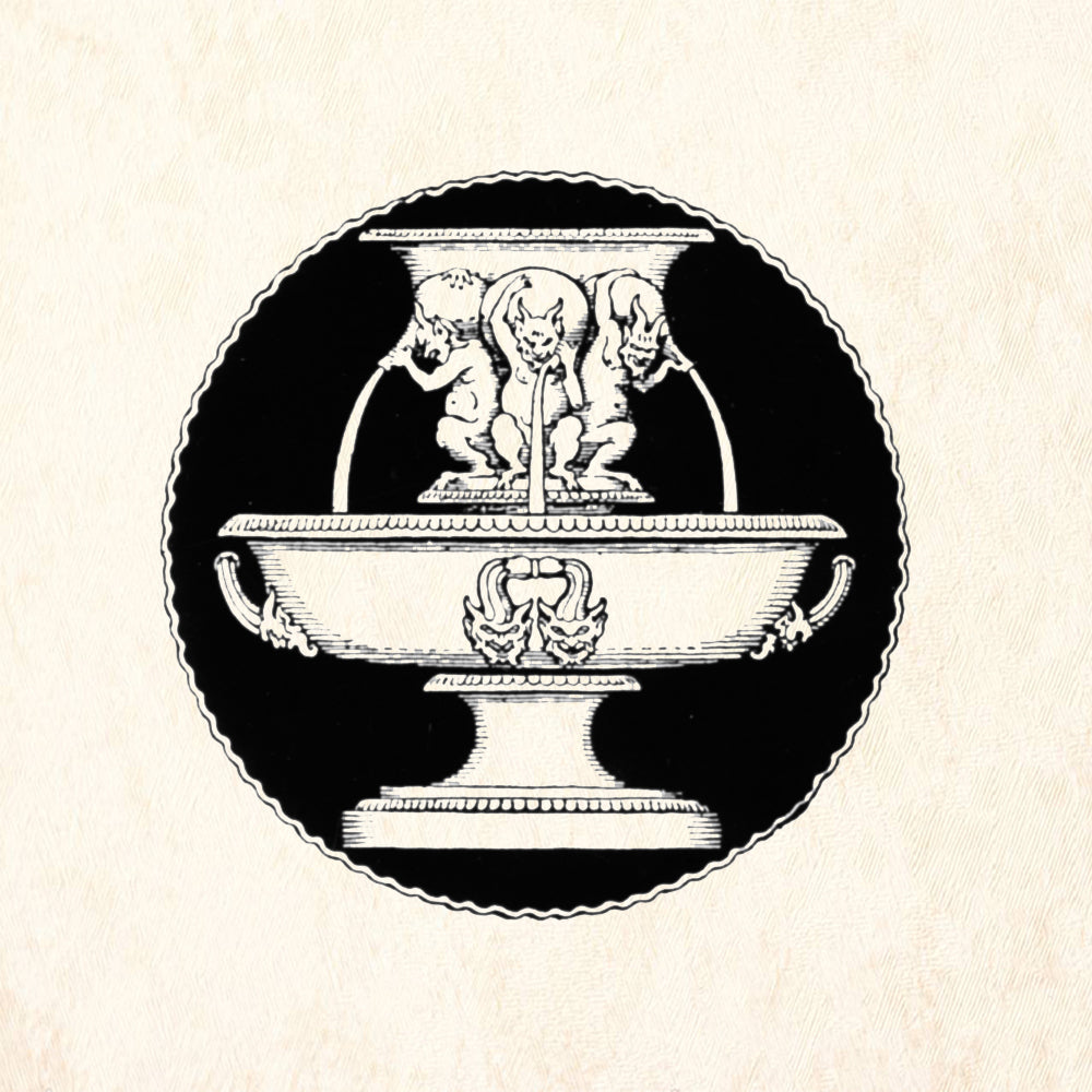 StampaFe Fountain Vintage Rubber Art Stamp