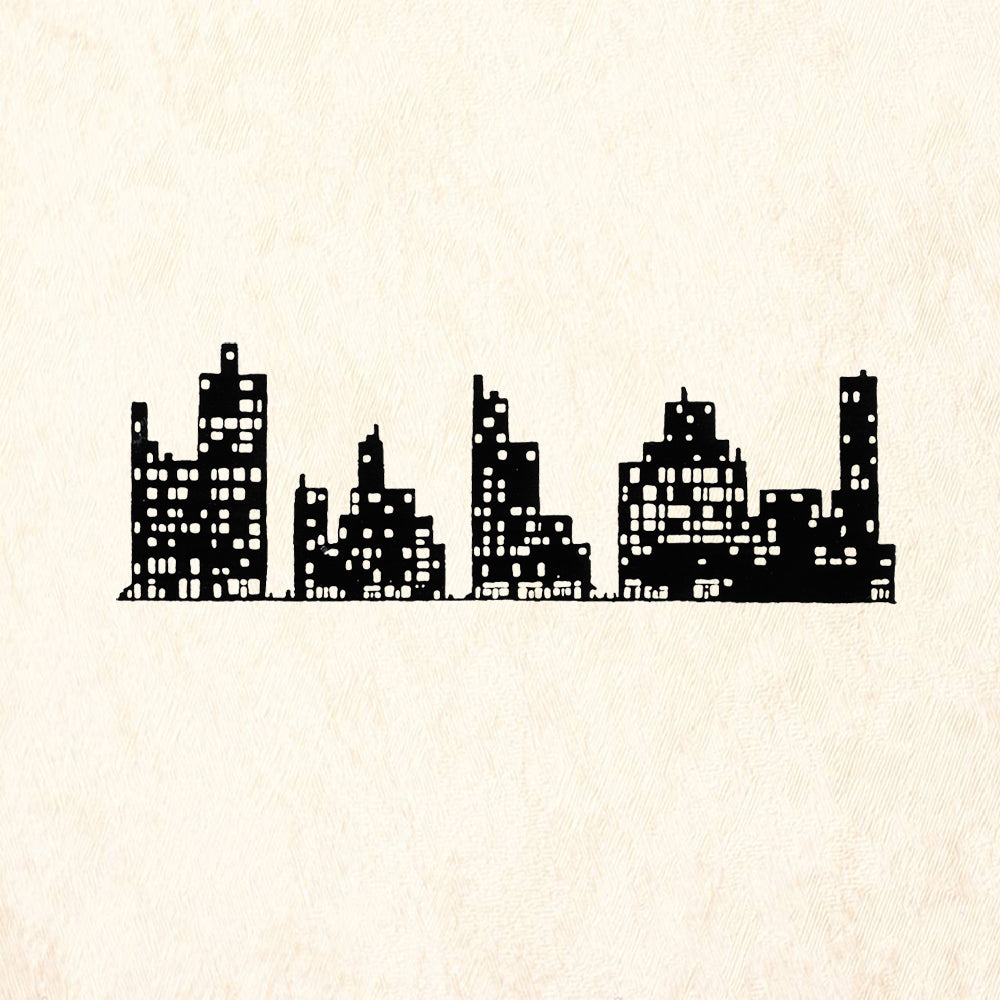 StampaFe City LIghts Mixed Media Rubber Art Stamp