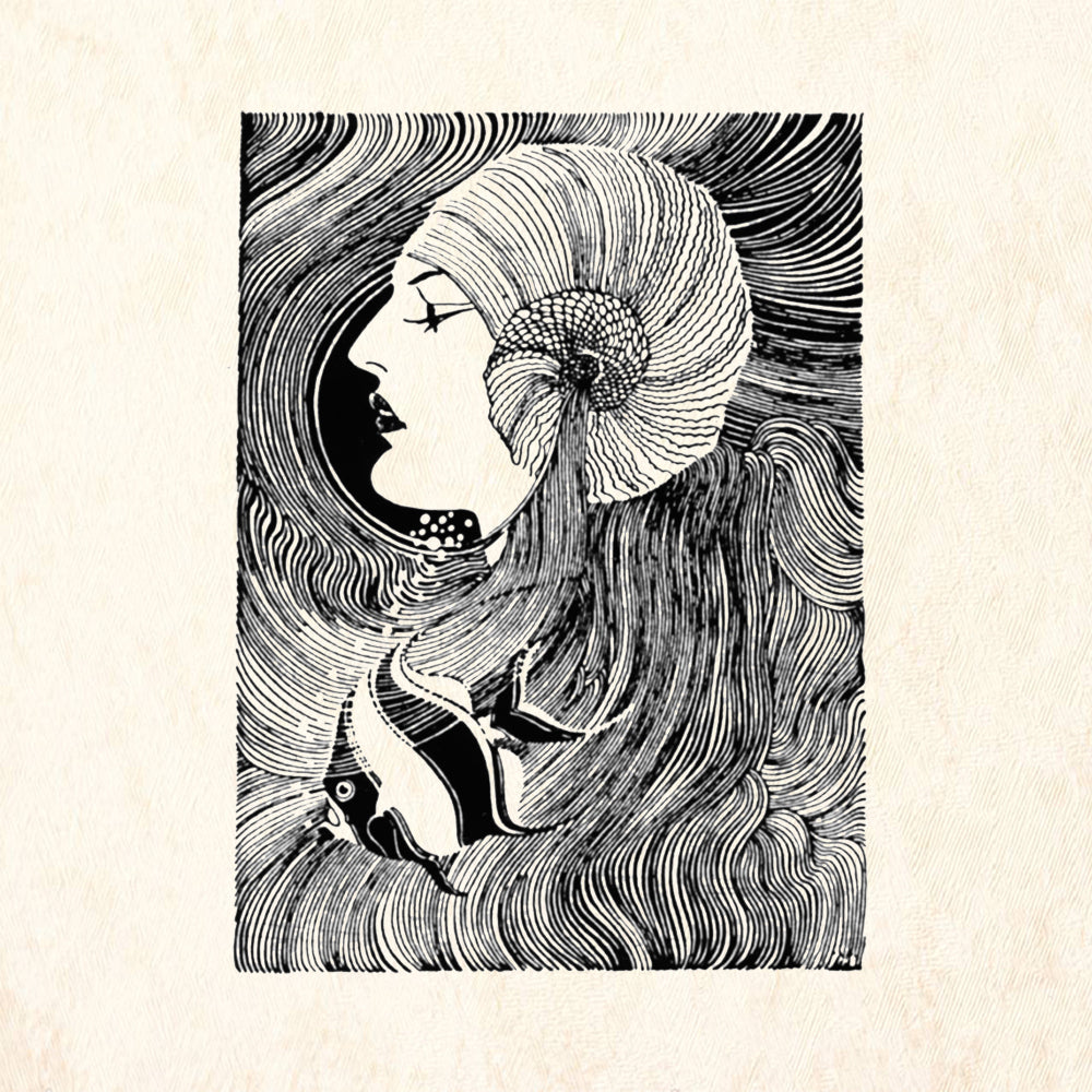 StampaFe Angel Swirl Mixed Media Rubber Art Stamp