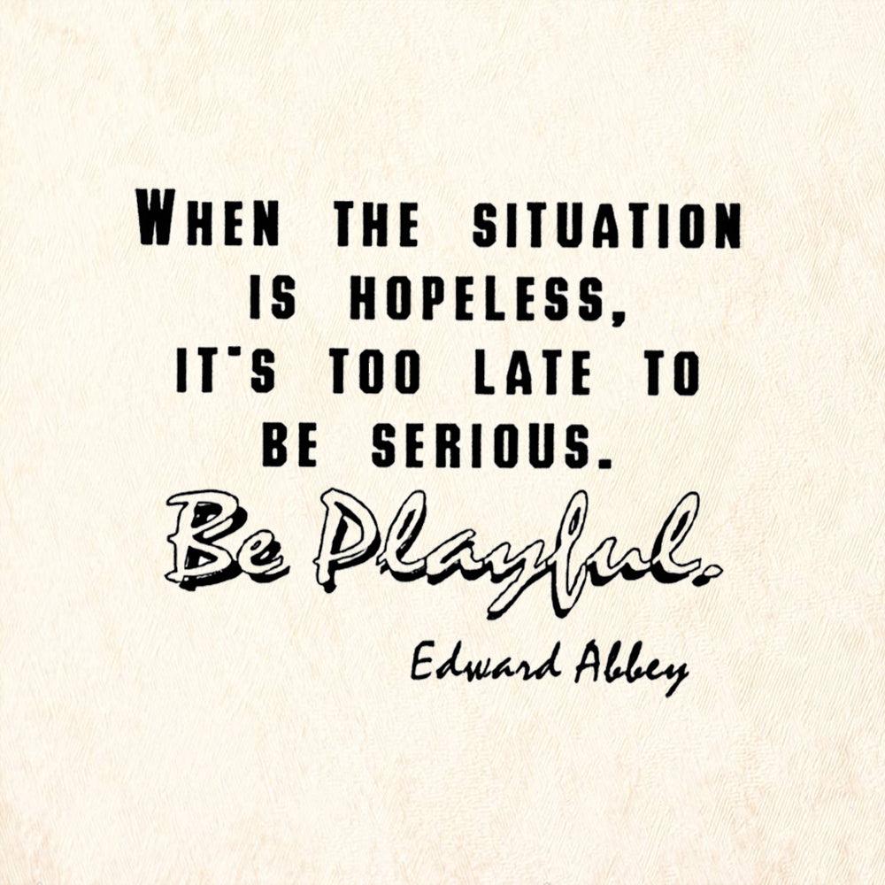 StampaFe Hopeless Situation Too Late To Be Serious Be Playful Rubber Art Stamp