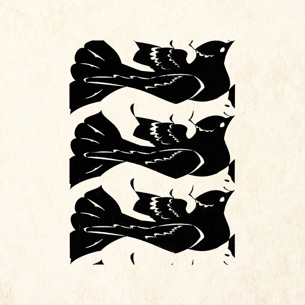 StampaFe Black Bird White Cat Large Mixed Media Rubber Art Stamp