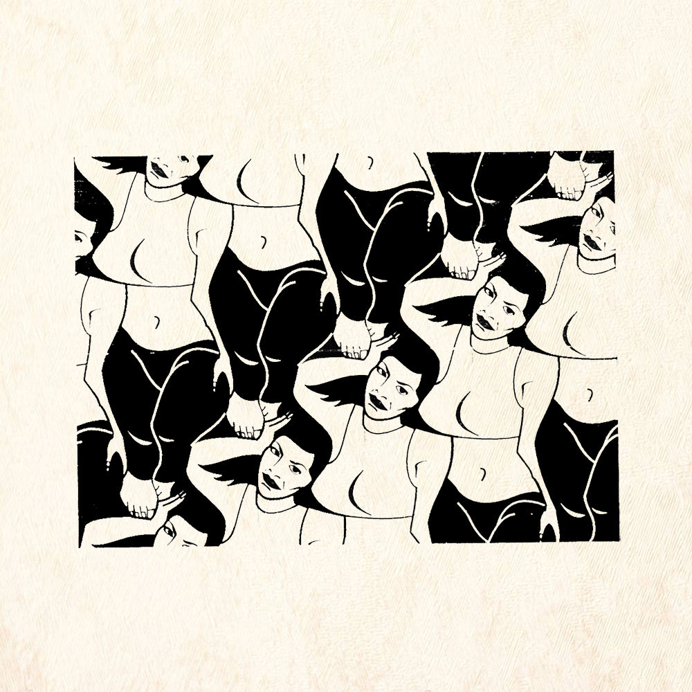 StampaFe Reclining Woman Large Mixed Media Rubber Art Stamp
