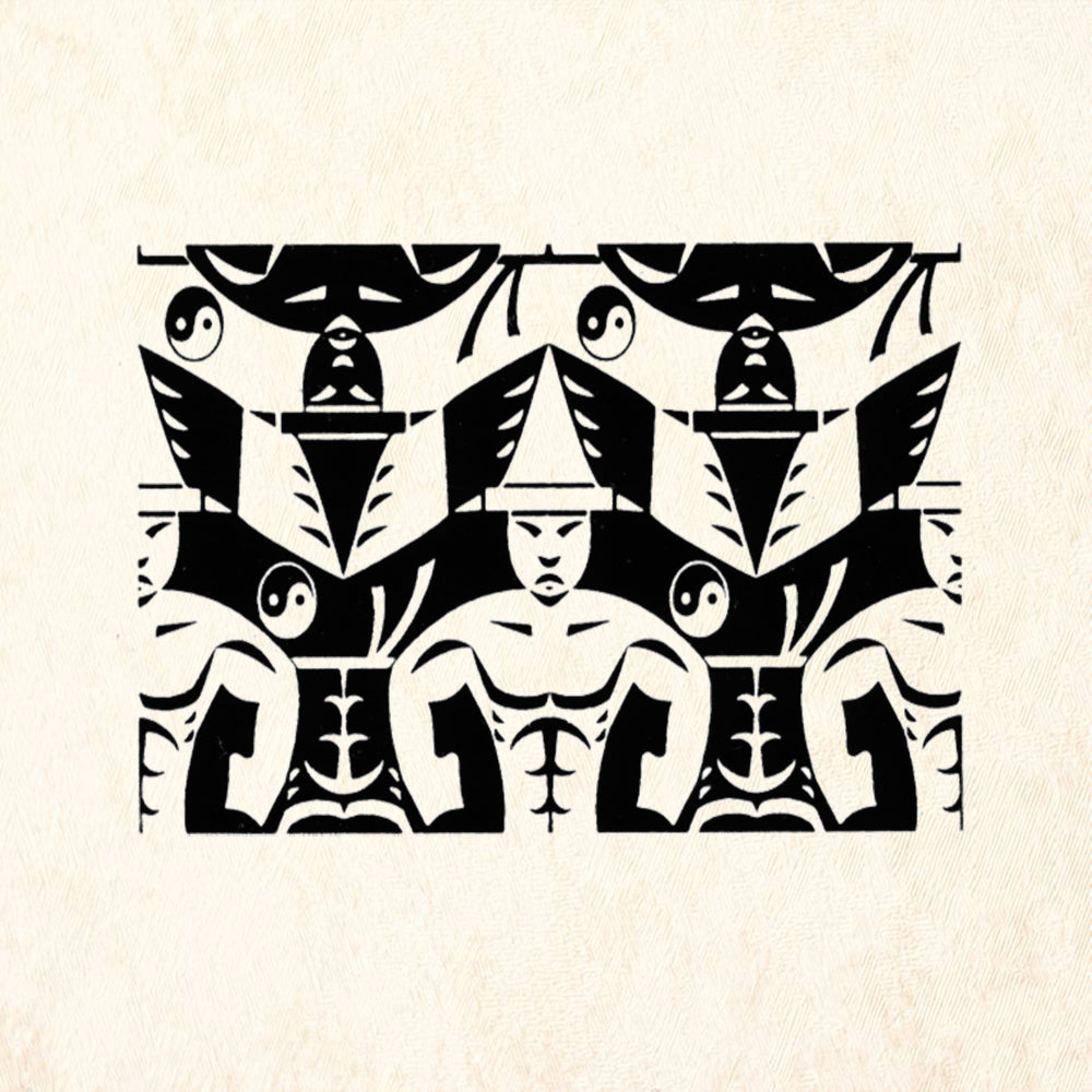 StampaFe Chinese Warrior Large Mixed Media Rubber Art Stamp