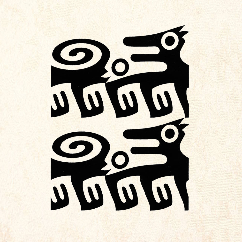 StampaFe Monkey Dog Large Tribal Rubber Art Stamp
