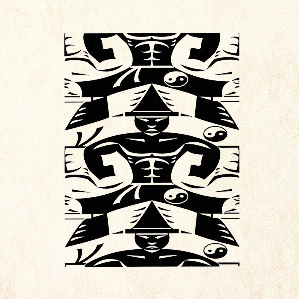 StampaFe Chinese Warrior Small Mixed Media Rubber Art Stamp