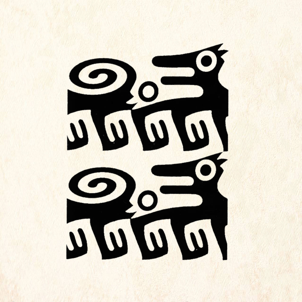 StampaFe Monkey Dog Small Tribal Rubber Art Stamp