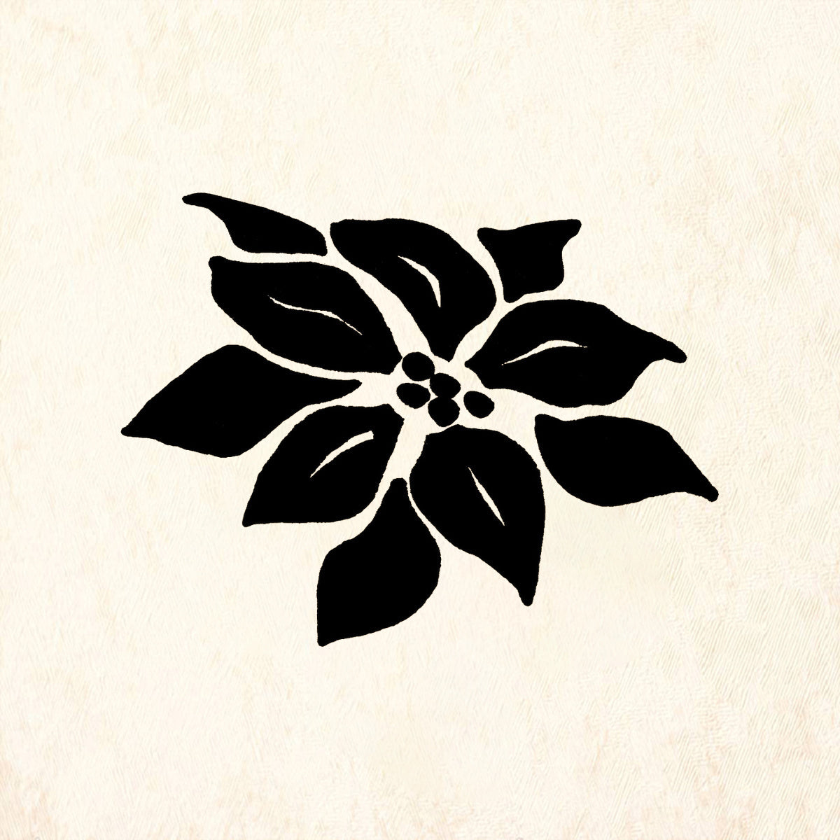 StampaFe Poinsettia Solid Floral Rubber Art Stamp