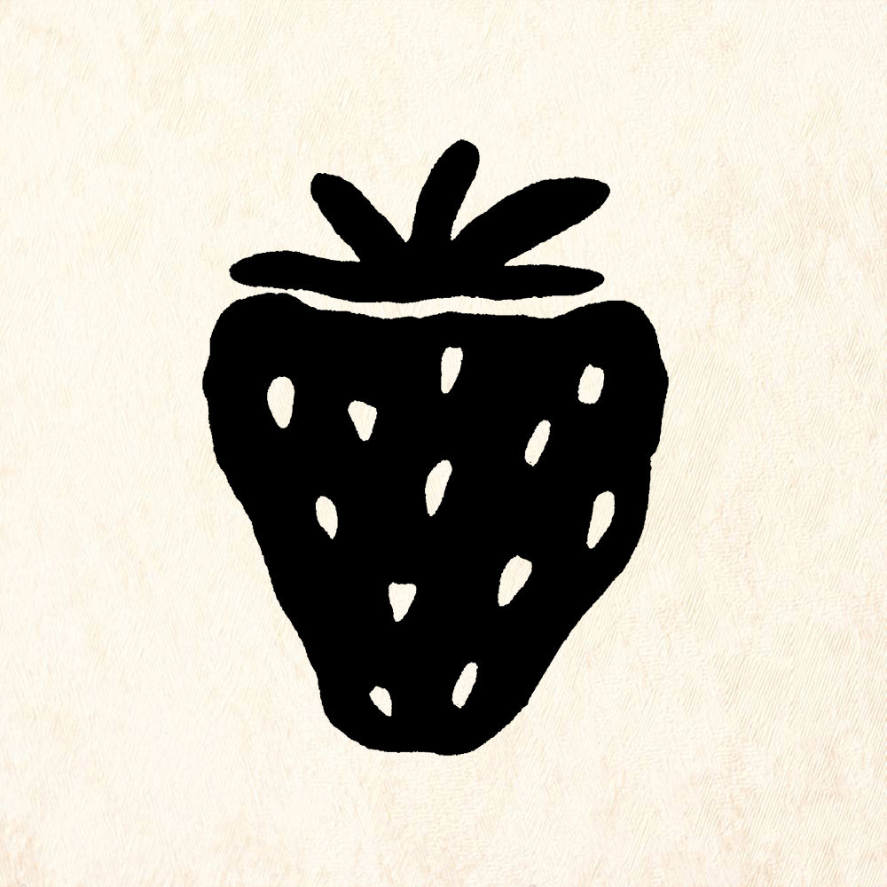 StampaFe Strawberry Large Floral Rubber Art Stamp