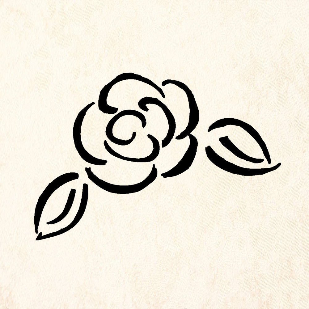 StampaFe Rose Outline Floral Rubber Art Stamp