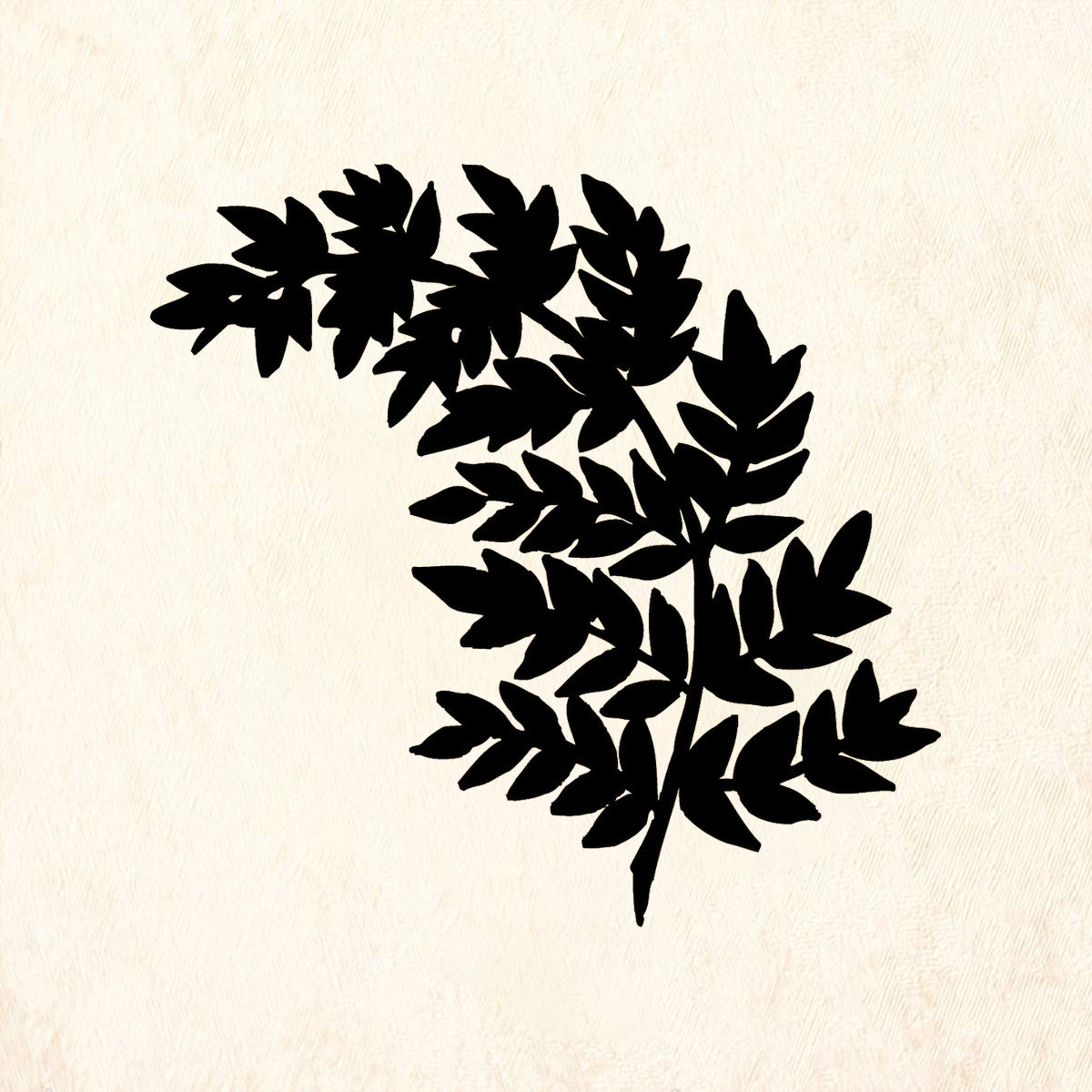 StampaFe Fern Left Solid Large Botanical Rubber Art Stamp