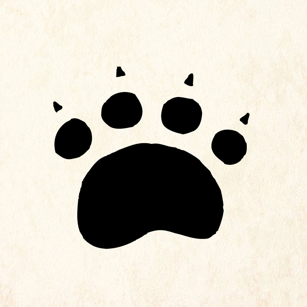 StampaFe Dog Paw Print Large Mixed Media Rubber Art Stamp