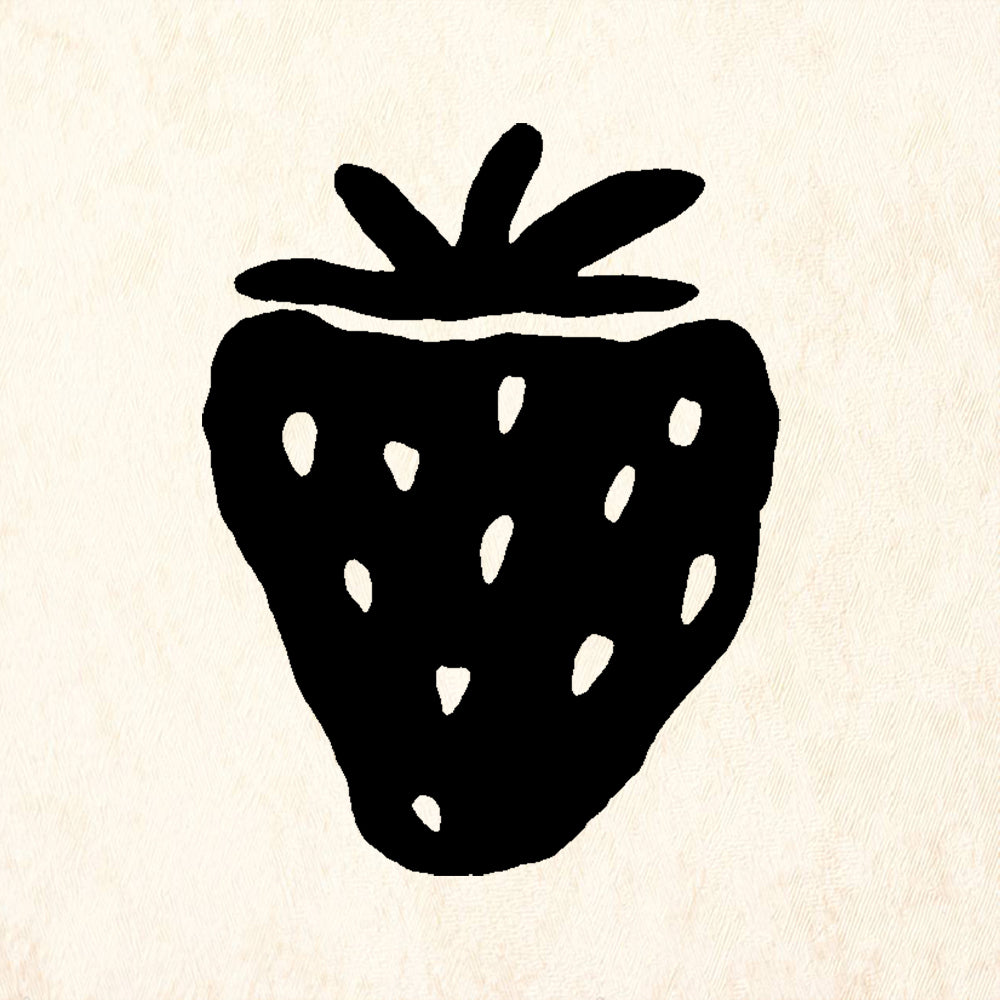 StampaFe Strawberry Small Card Making Rubber Art Stamp