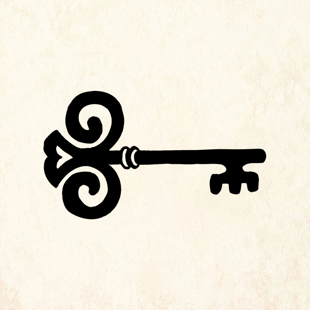 StampaFe Vintage Key Ornate Skeleton Key Rubber Art Stamp
