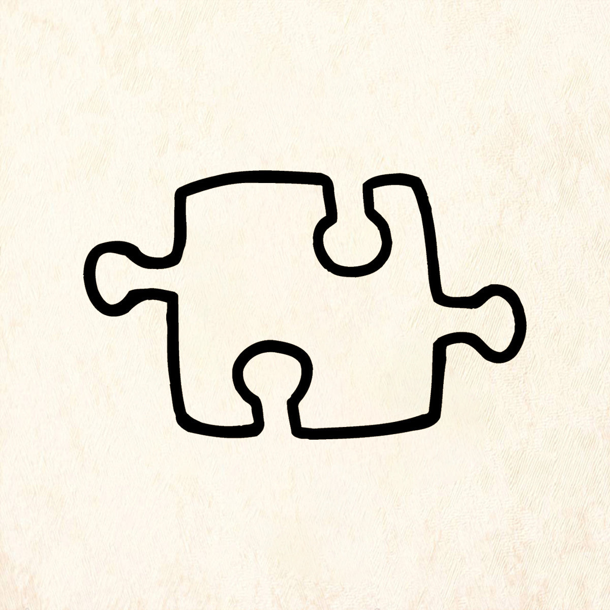 StampaFe Outline Puzzle Piece Rubber Art Stamp
