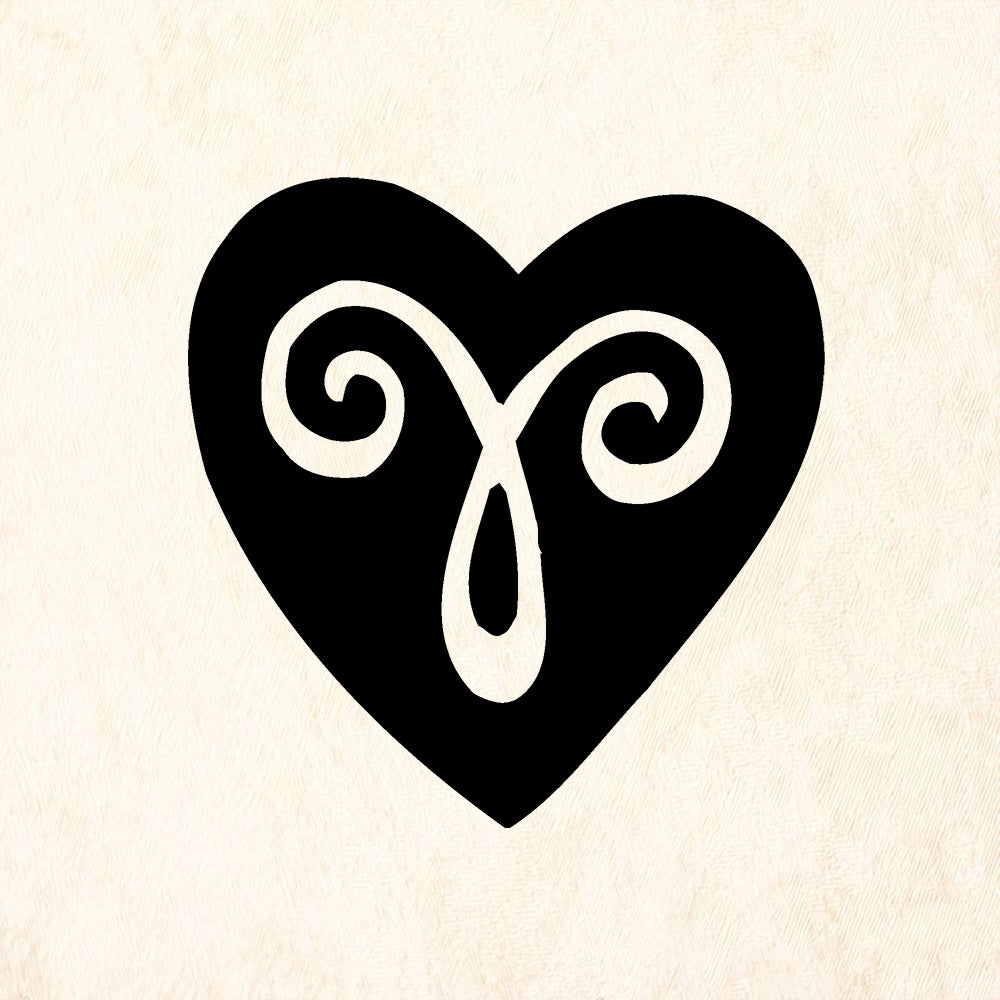 StampaFe Dark Heart Card Making Rubber Art Stamp