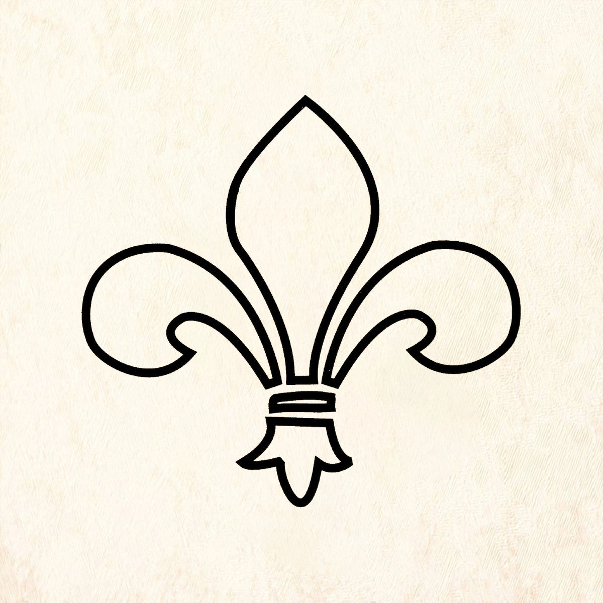 StampaFe Fleur de Lis Outline Vintage Rubber Art Stamp