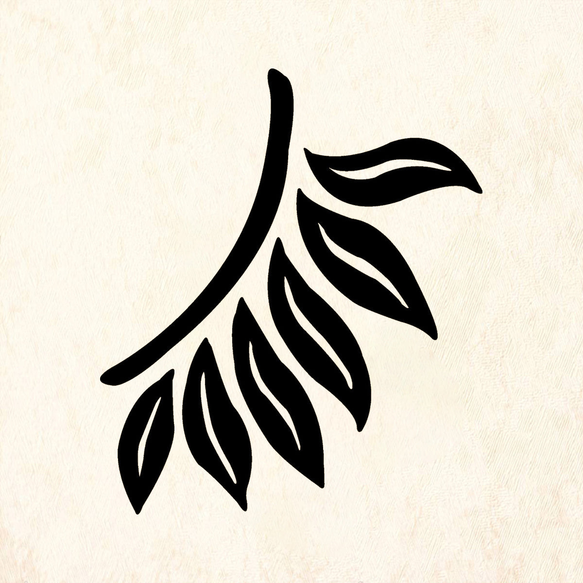 StampaFe Feather Leaf Botanical Rubber Art Stamp