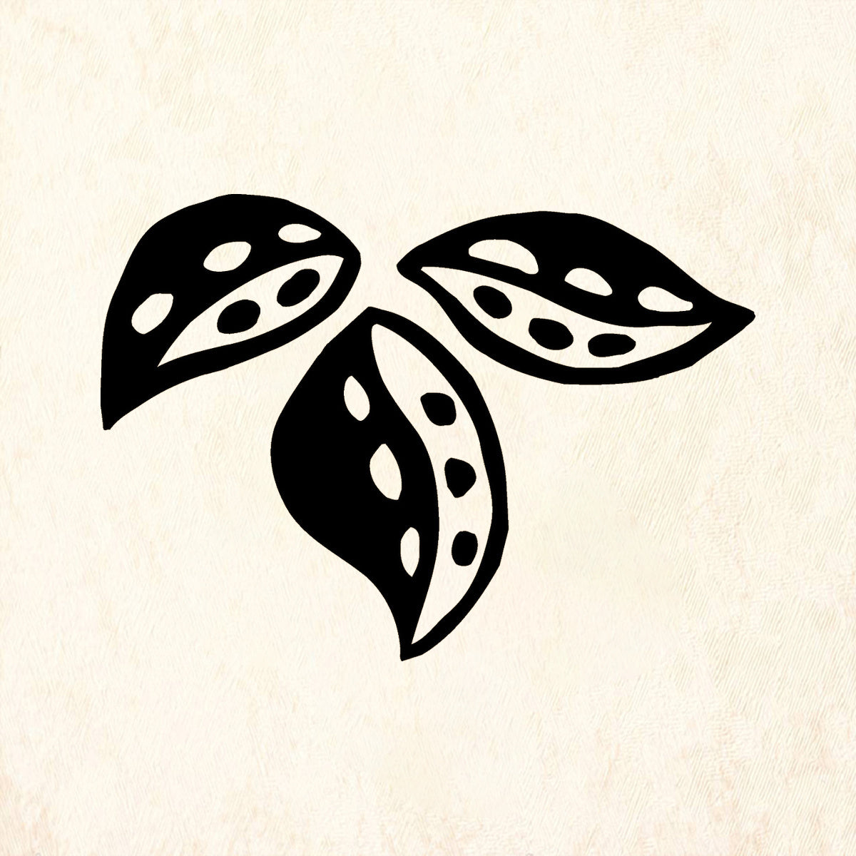 StampaFe Dotted Leaf Trio Botanical Rubber Art Stamp