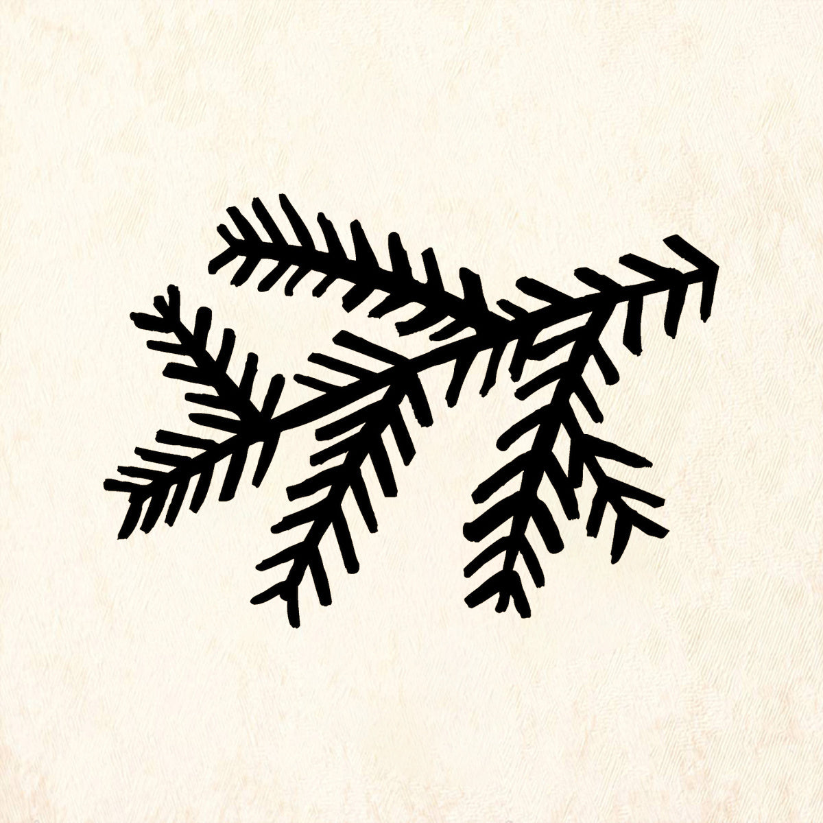 StampaFe Spruce Branch Large Holiday Rubber Art Stamp