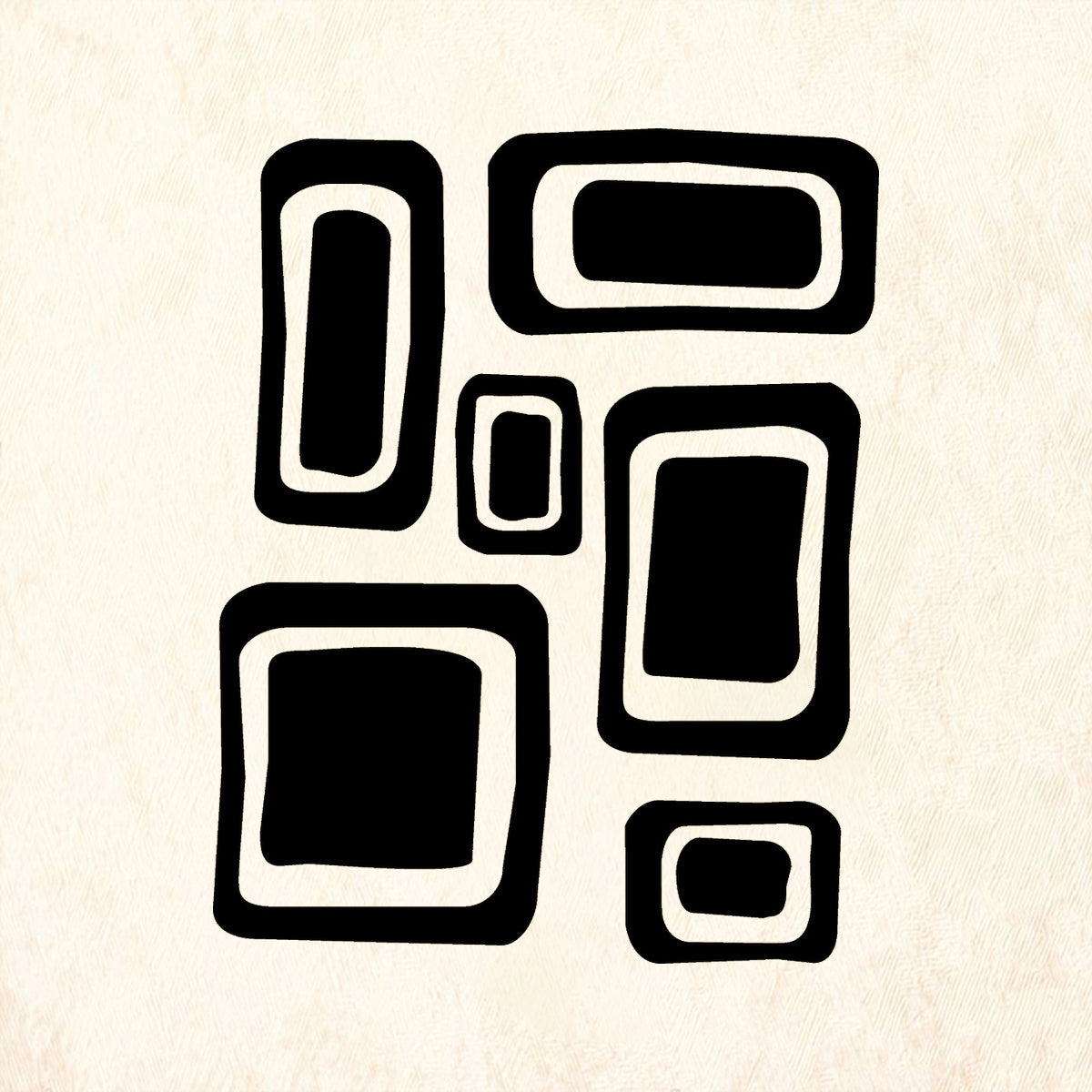 StampaFe Mod Blocks Retro Rubber Art Stamp