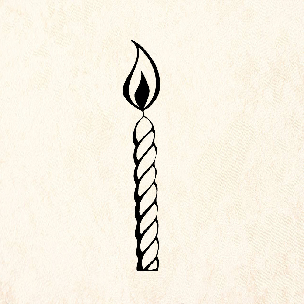 StampaFe Birthday Candle Card Making Rubber Art Stamp