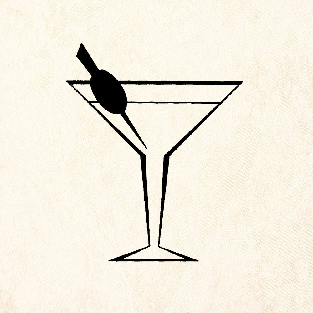 StampaFe Martini Mixed Media Rubber Art Stamp