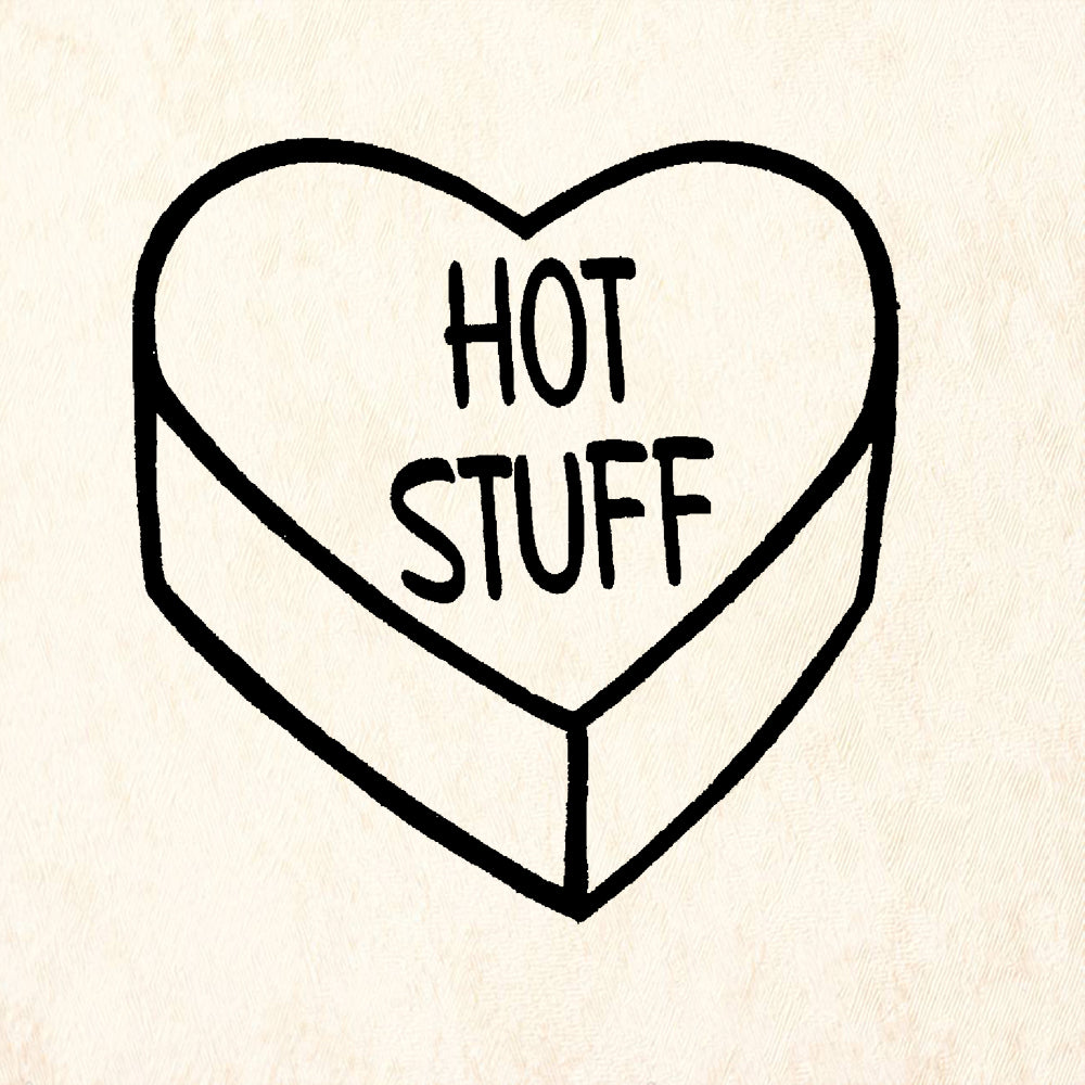 StampaFe Hot Stuff Heart Card Making Rubber Art Stamp