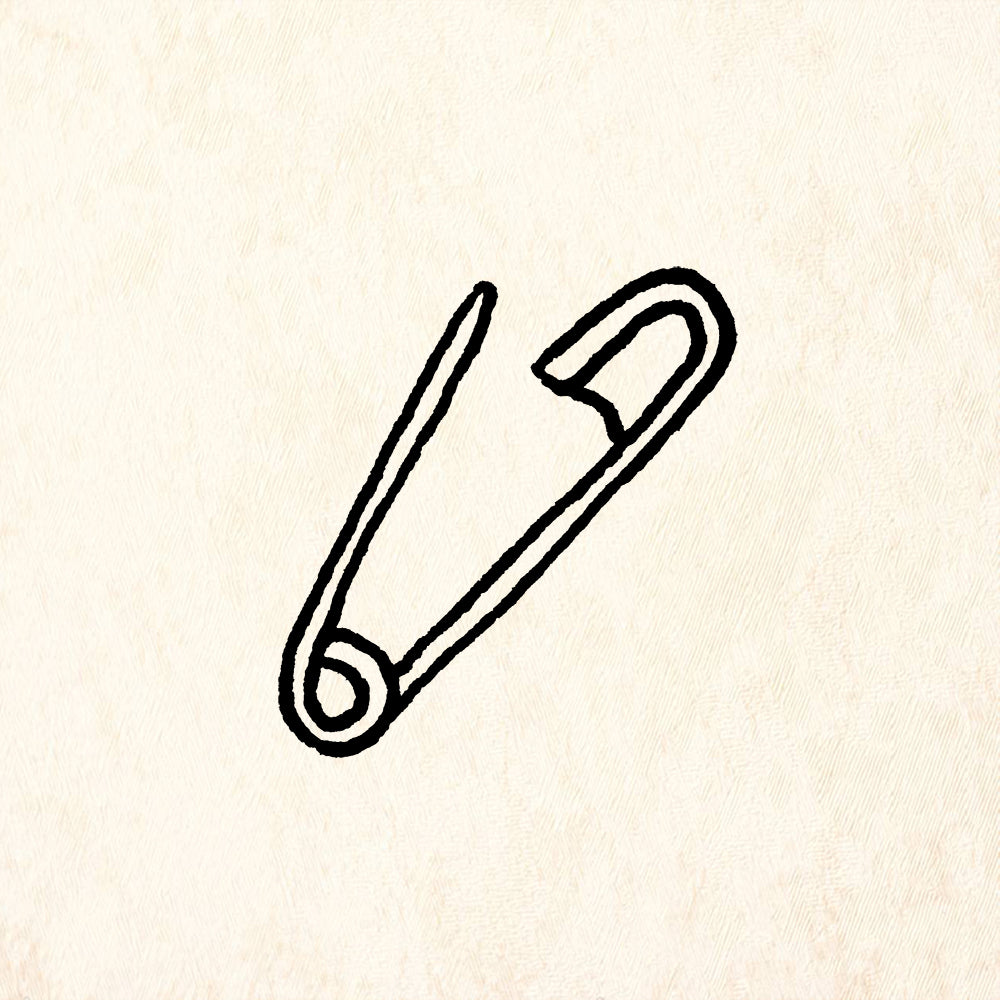 StampaFe Safety Pin Small Rubber Art Stamp