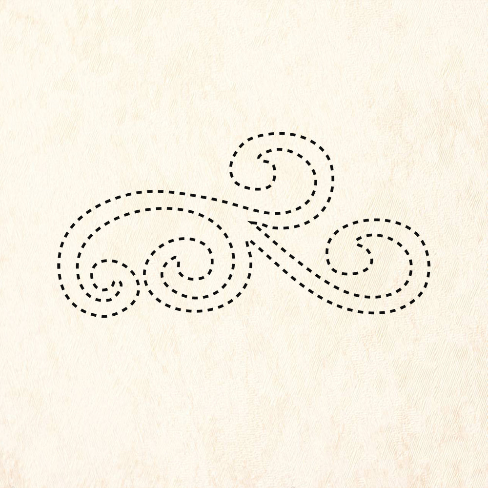 StampaFe Dotted Curve Flourish Mixed Media Rubber Art Stamp