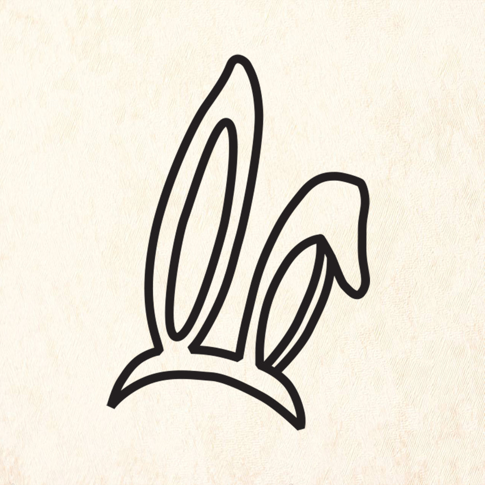 StampaFe Bunny Ears Easter Rubber Art Stamp