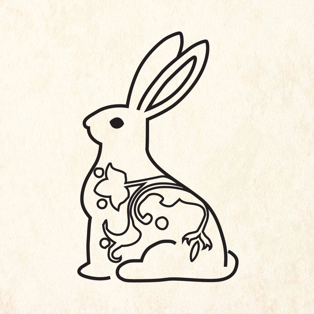 StampaFe Decorated Bunny Easter Rubber Art Stamp