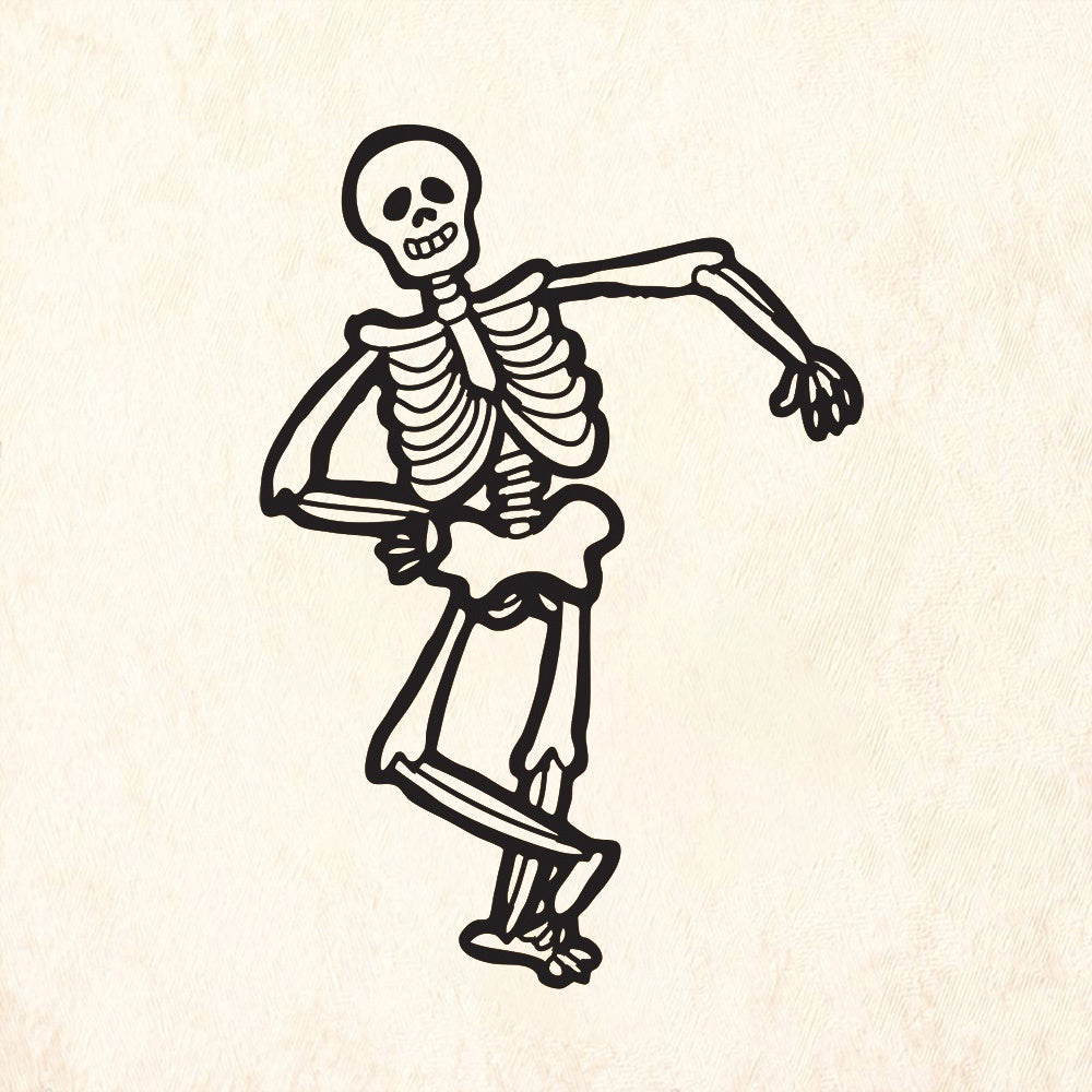 StampaFe Dancing Skeleton Halloween Rubber Art Stamp