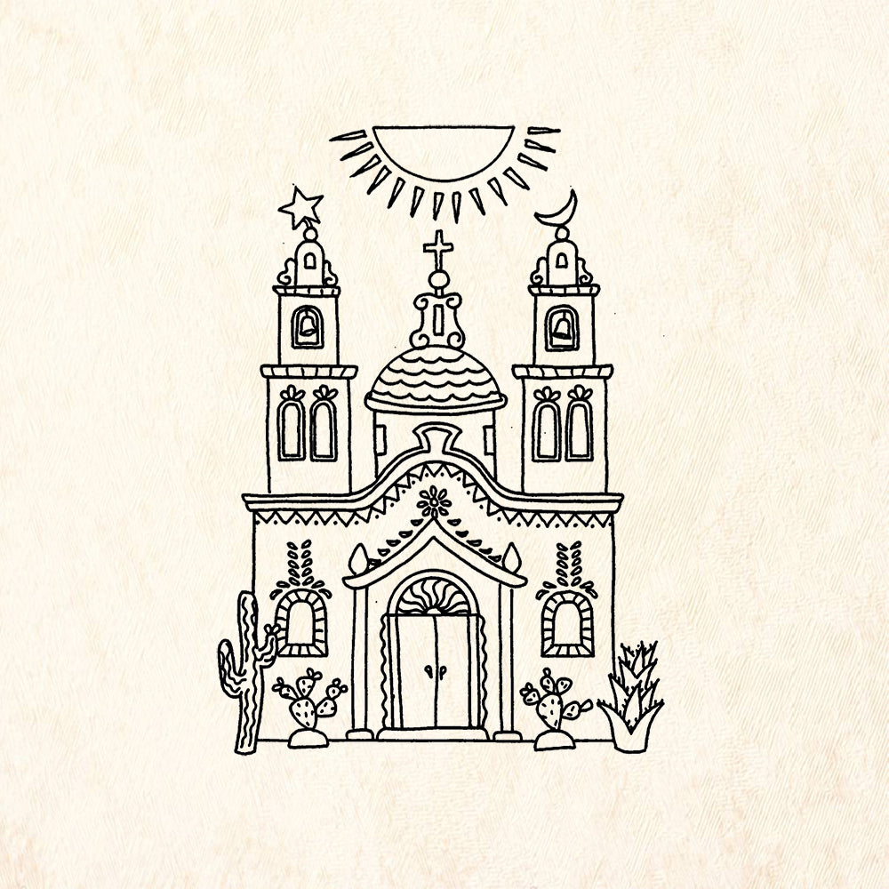 StampaFe Church Southwestern Rubber Art Stamp