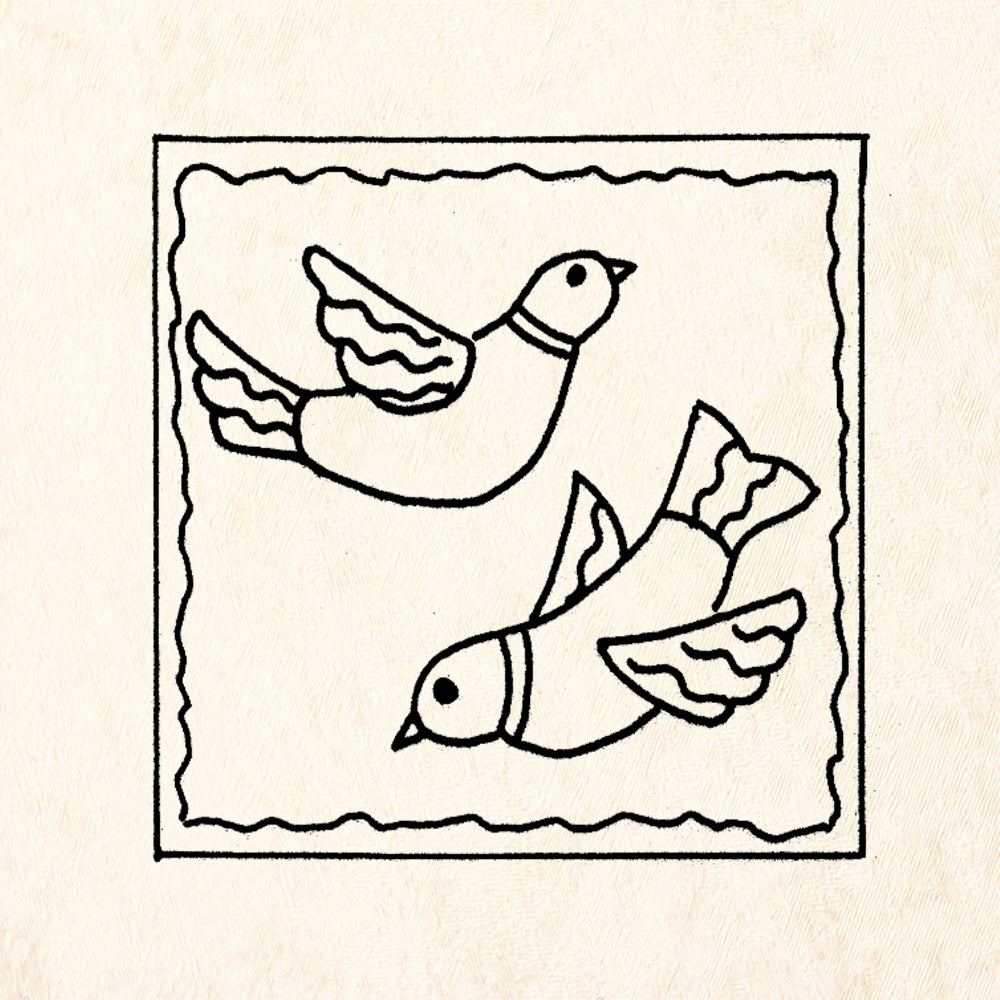StampaFe Birds square Rubber Art Stamp