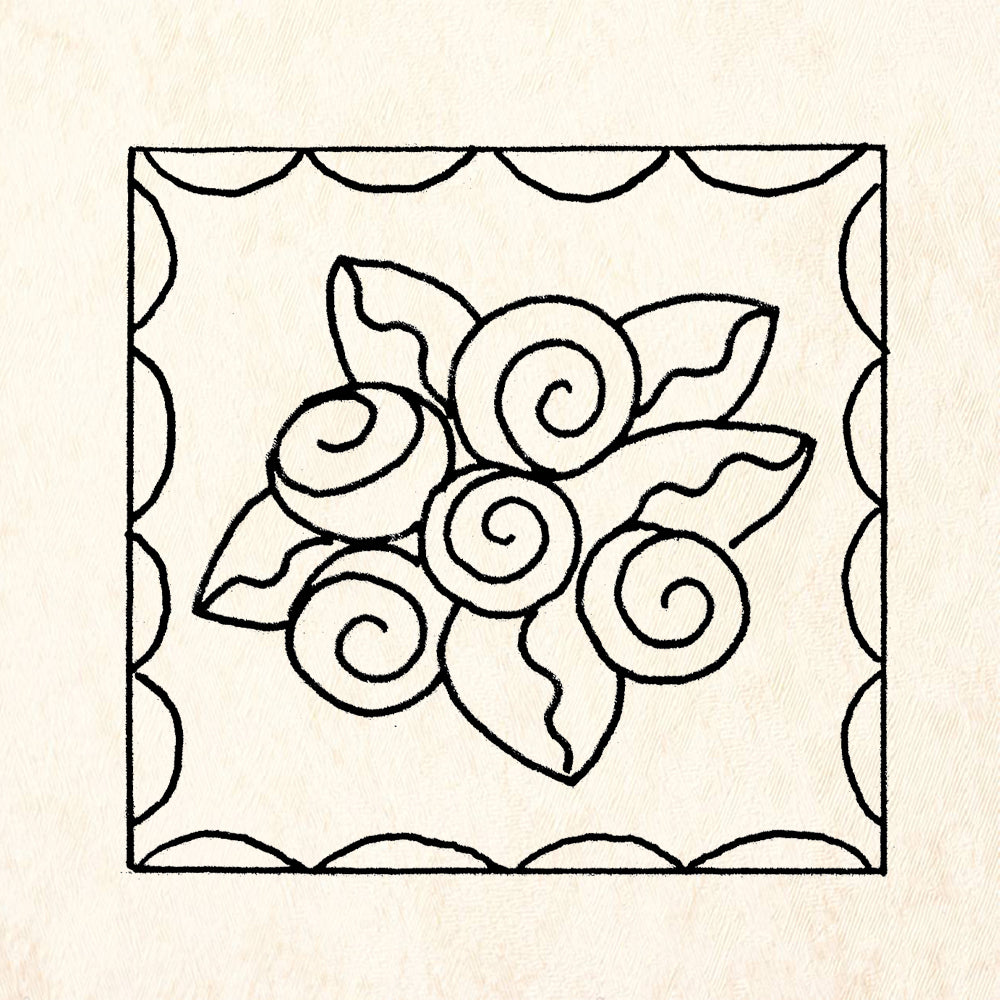 StampaFe Rose Square Floral Rubber Art Stamp