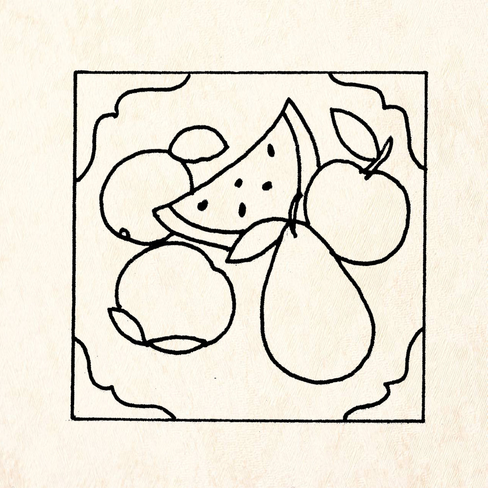 StampaFe Fruit square Rubber Art Stamp