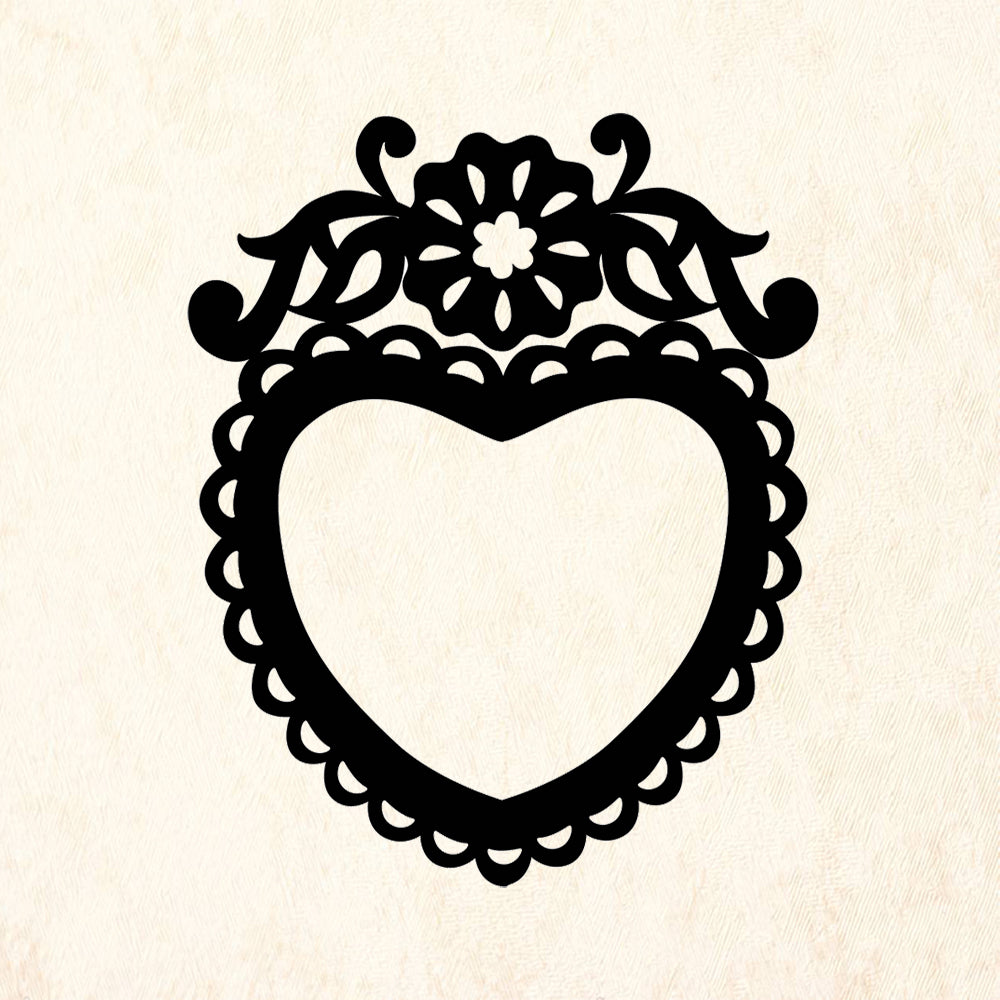 StampaFe Heart Frame Mixed Media Rubber Art Stamp