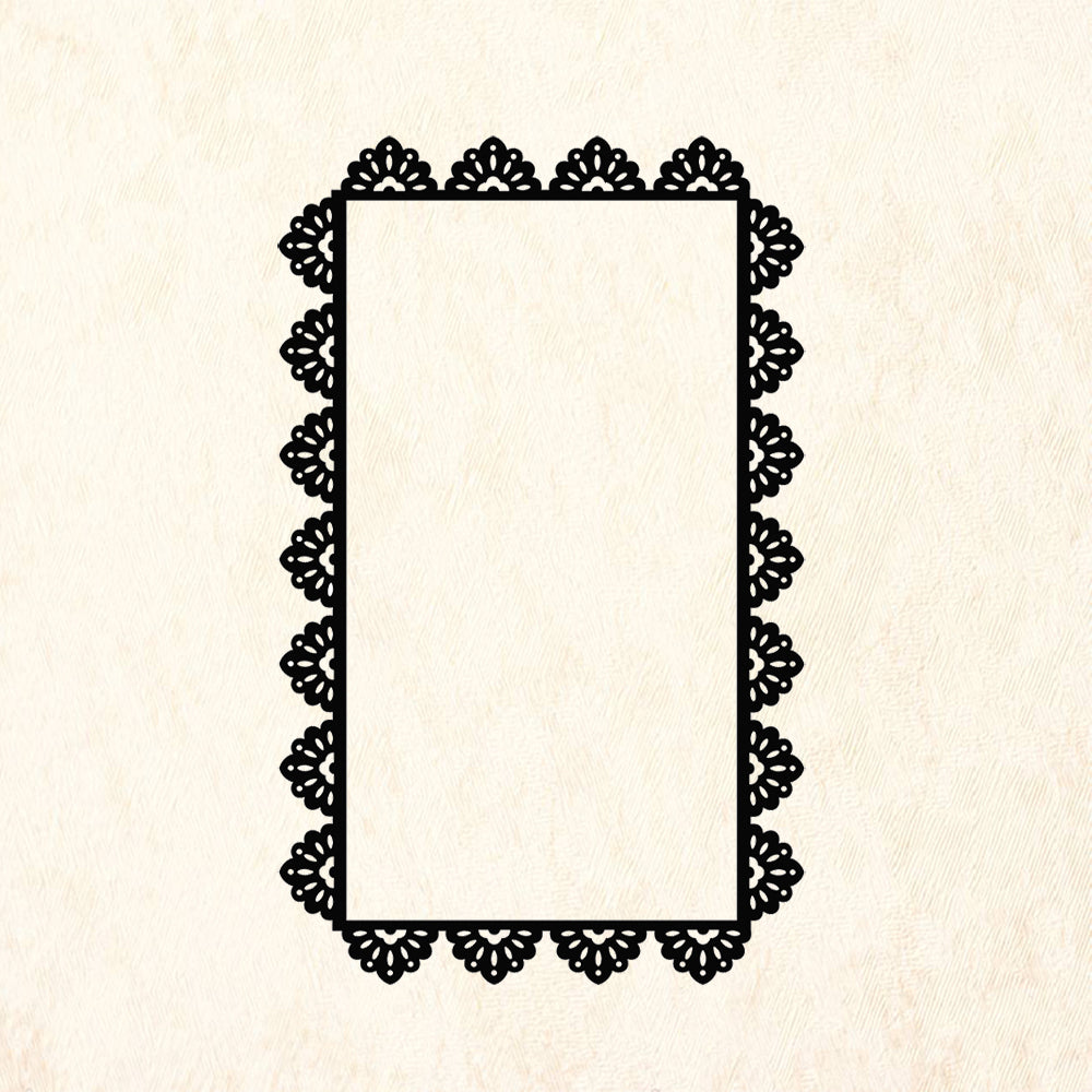 StampaFe Rectangle Picado Frame Mixed Media Rubber Art Stamp