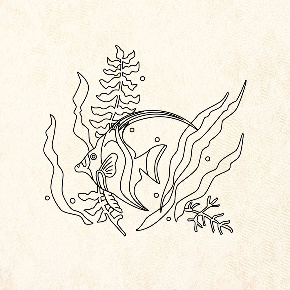 StampaFe Angel Fish Tropical Rubber Art Stamp