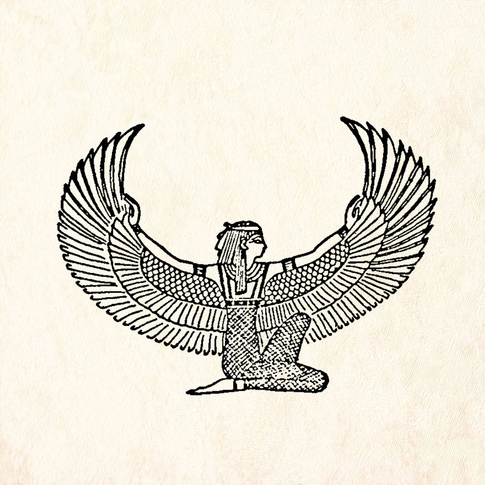 StampaFe Isis with wings Goddess Rubber Art Stamp