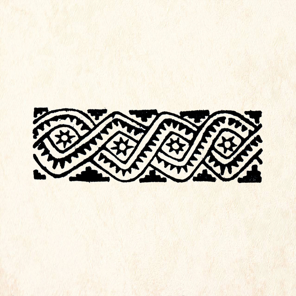 StampaFe Snake Border Mexico Tribal Rubber Art Stamp