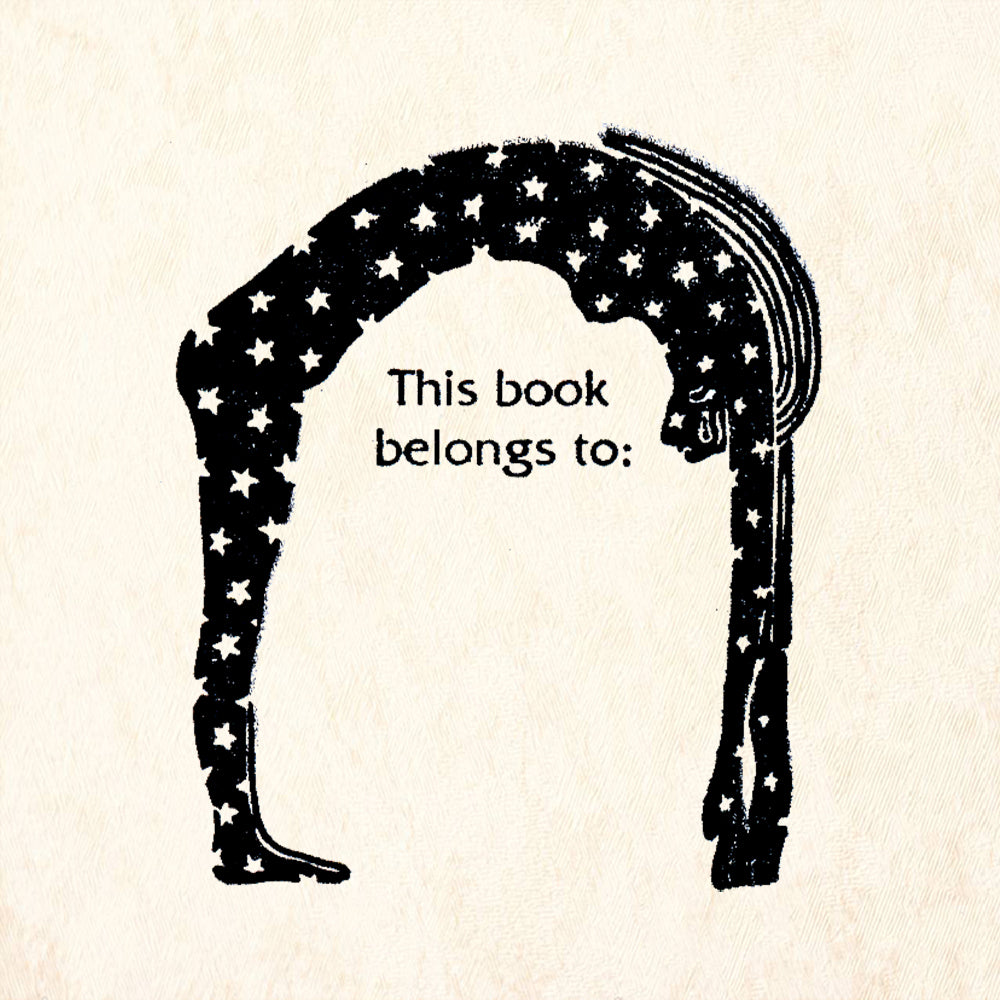 StampaFe This Book Belongs To Book Plate With Arching Nutt Rubber Art Stamp