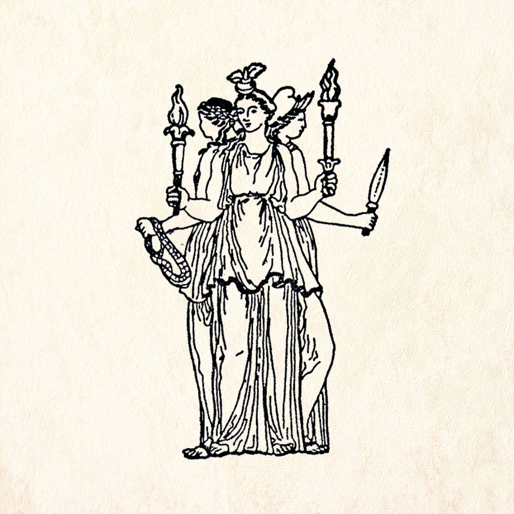 StampaFe Triple Hecate Goddess Rubber Art Stamp