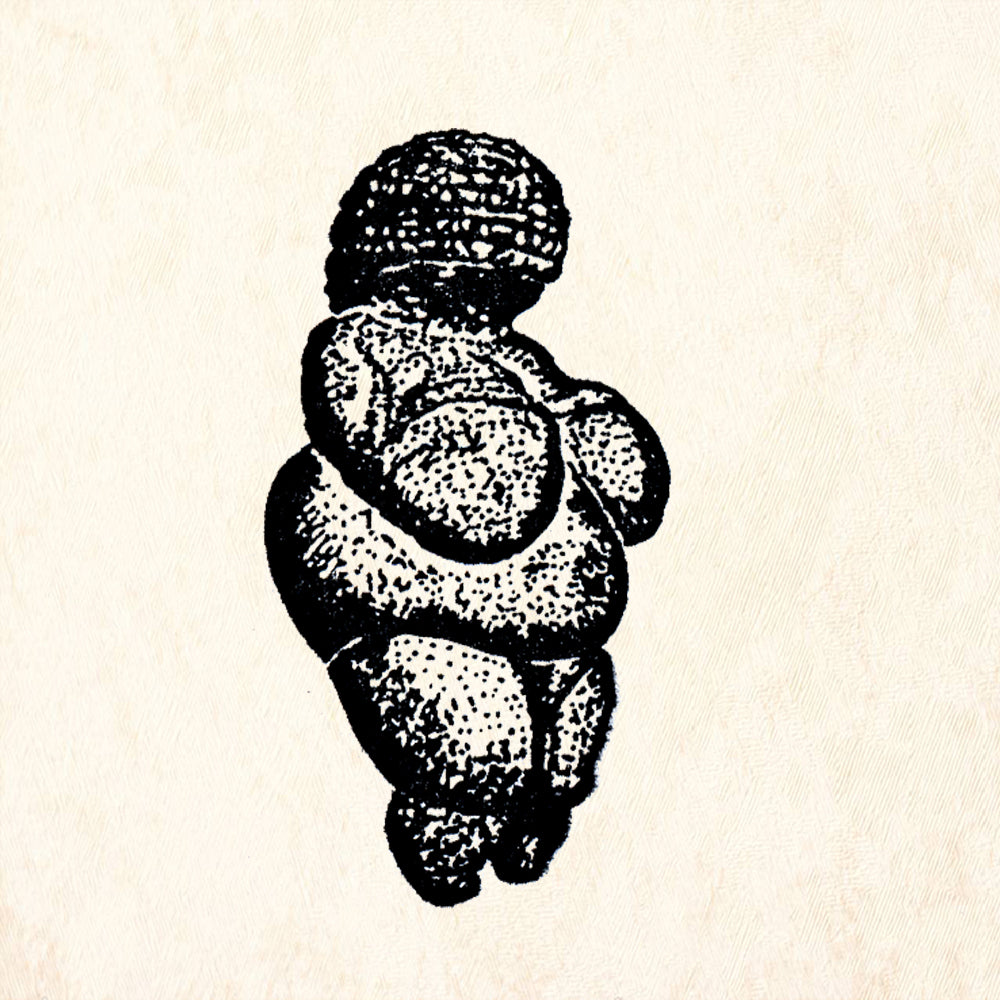 StampaFe Venus of Willendorf side view Goddess Rubber Art Stamp