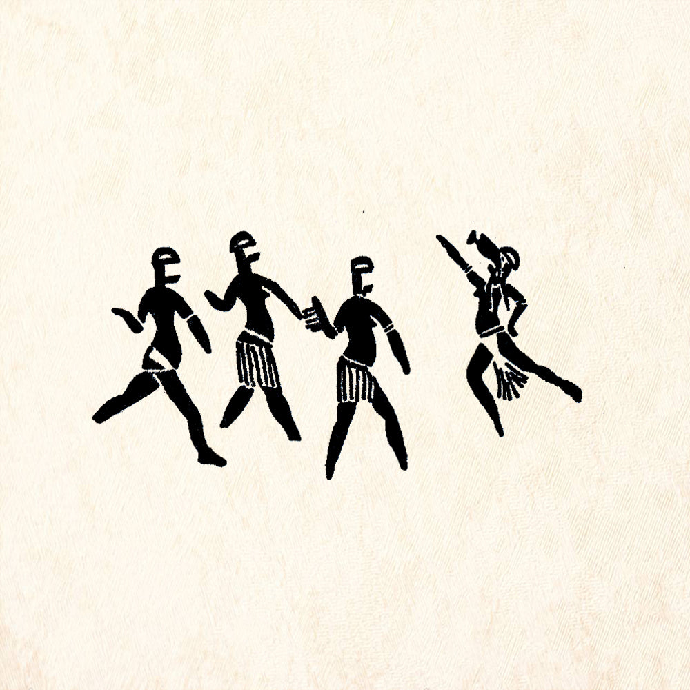 StampaFe African Dancers Tribal Rubber Stamp