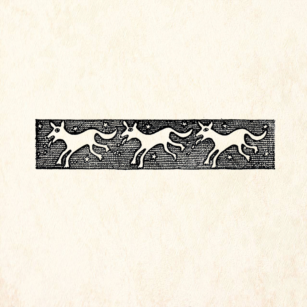 StampaFe Wolf Border Tribal Rubber Stamp