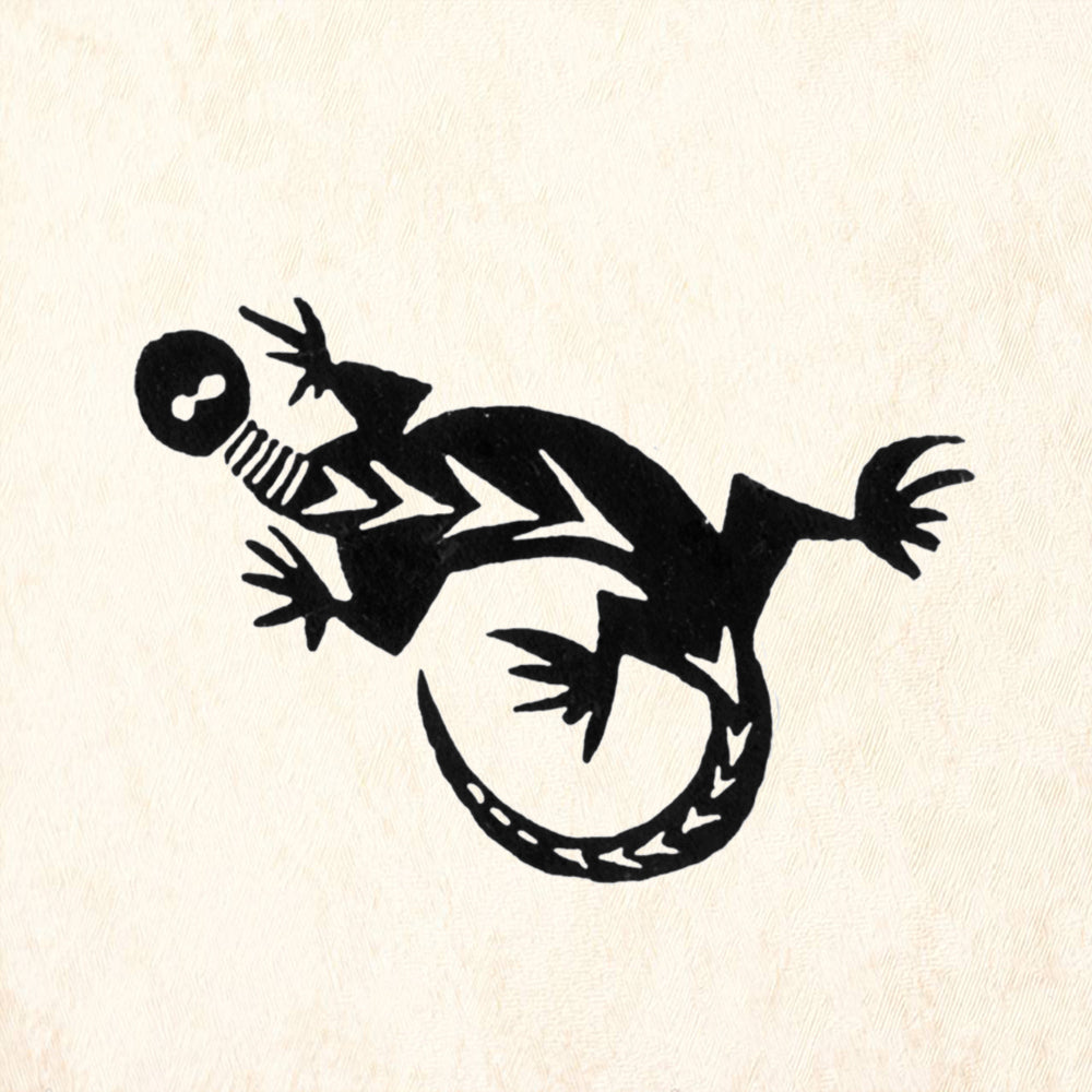 StampaFe Blue Tail Lizard Large Rubber Art Stamp