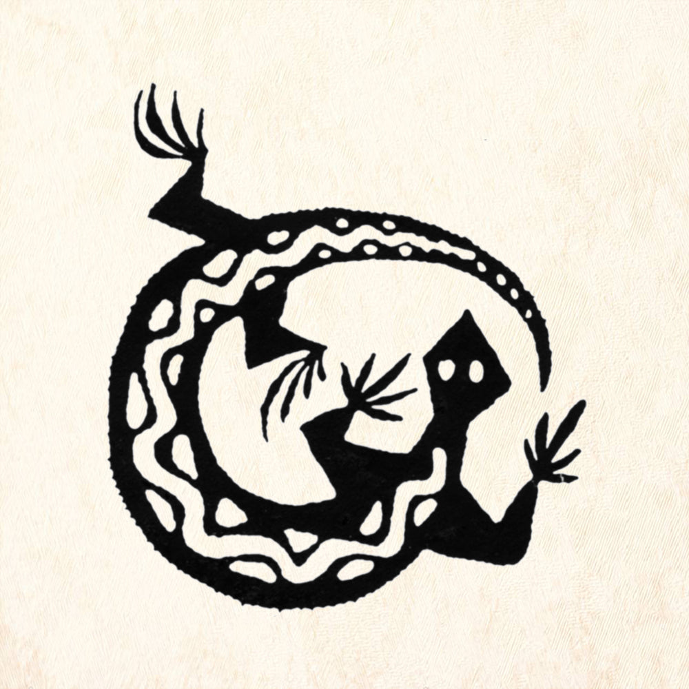 StampaFe Painted Lizard Large Southwestern Rubber Art Stamp