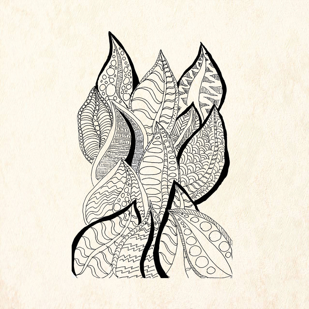 StampaFe Leaves Mixed Media Rubber Art Stamp