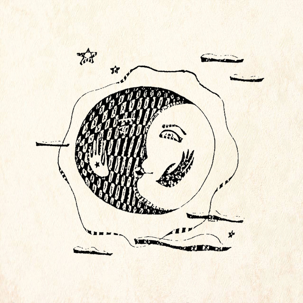 StampaFe Moon Mixed Media Rubber Art Stamp